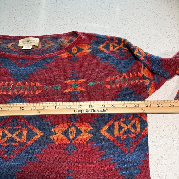 Denim & Supply Ralph Lauren Womens Medium Aztec Lightweight Sweater Southwestern - Picture 4 of 5